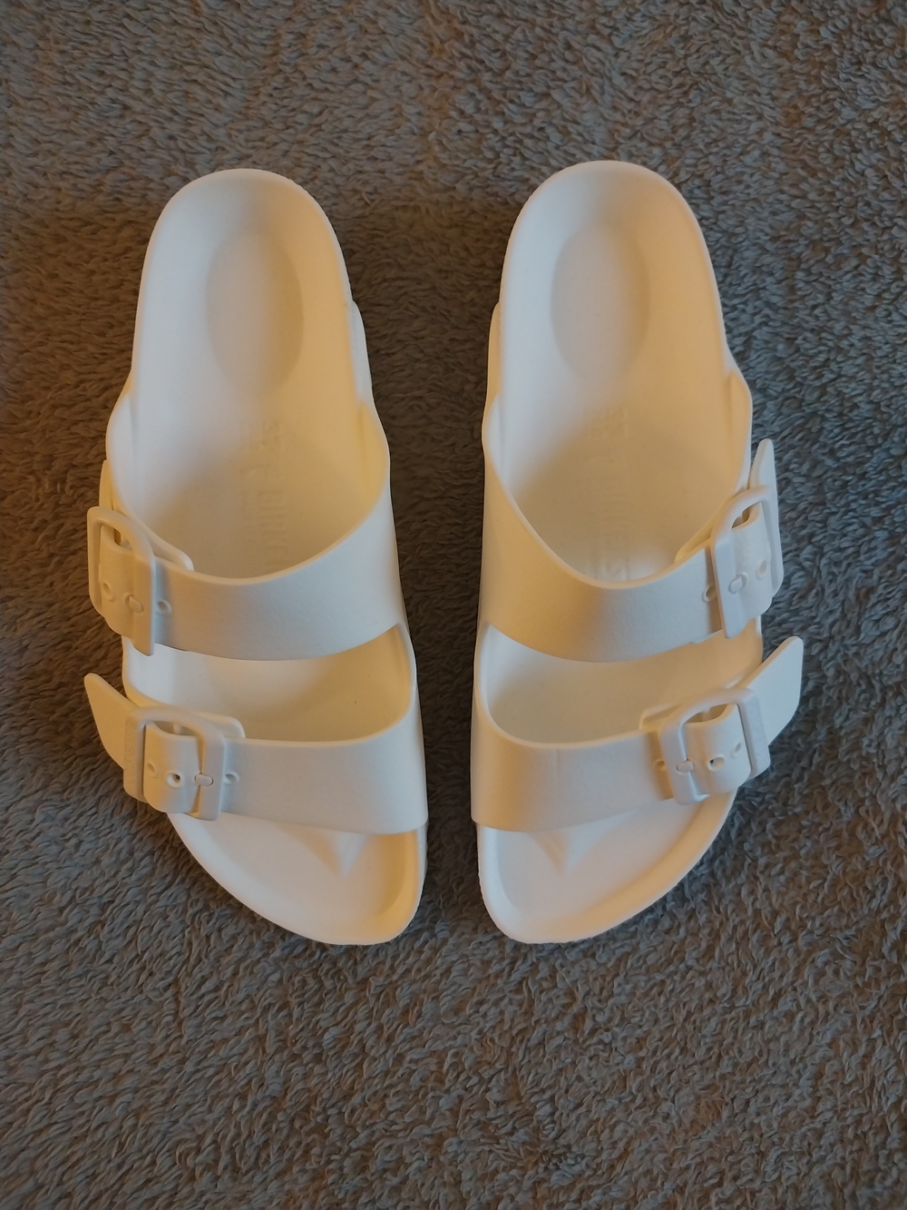 Birkenstock Arizona White Double-Buckle Slide Sandals